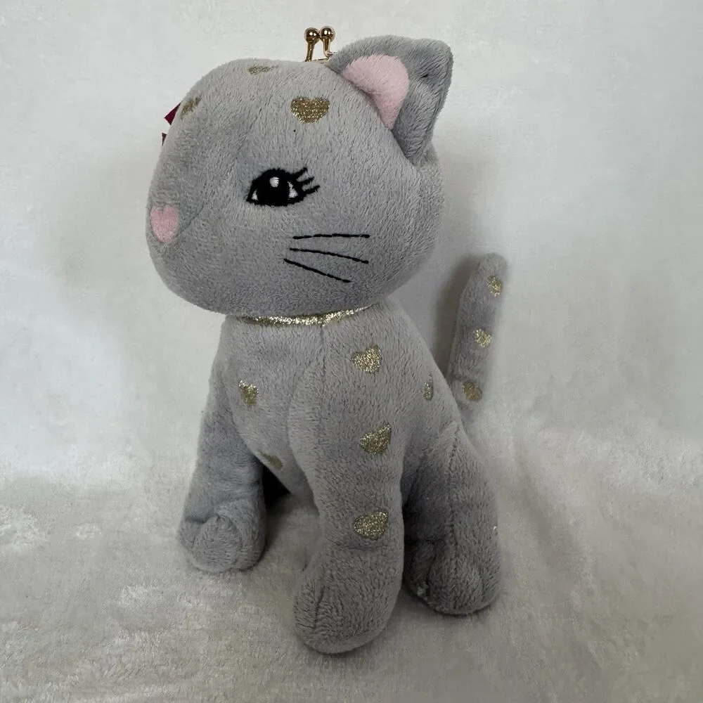 Gymboree Plush Cat Coin Purse Coquette Kawaii Kitty Novelty Handbag Pink